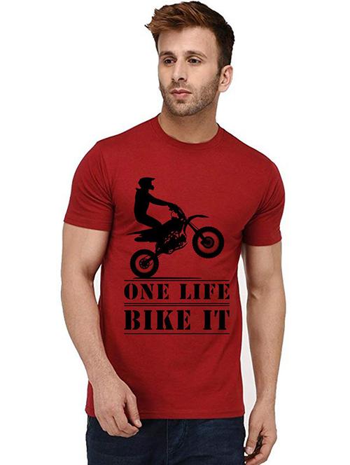 men's round neck front print t-shirt - 20993108 - Very Small Image - 1