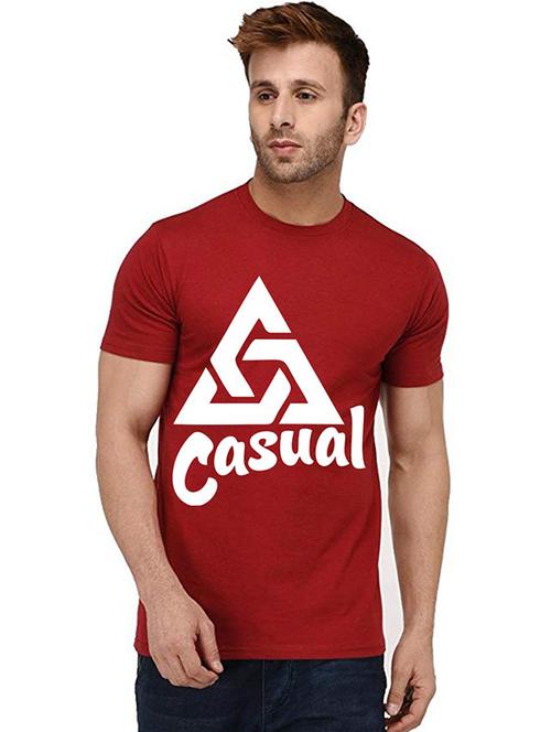 men round neck front print t-shirt - 20993166 - Very Small Image - 1