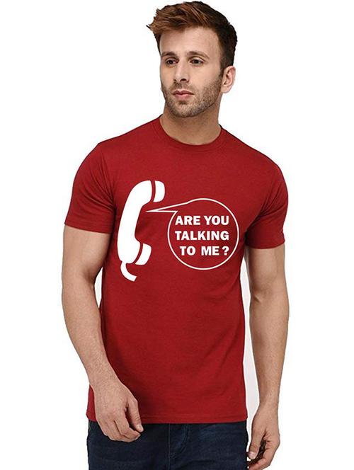 men round neck front print t-shirt - 20993171 - Very Small Image - 1