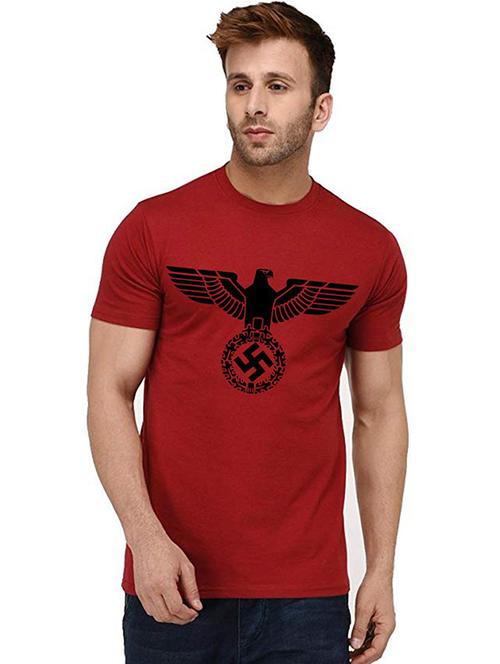 men's round neck front print t-shirt - 20993176 - Very Small Image - 1