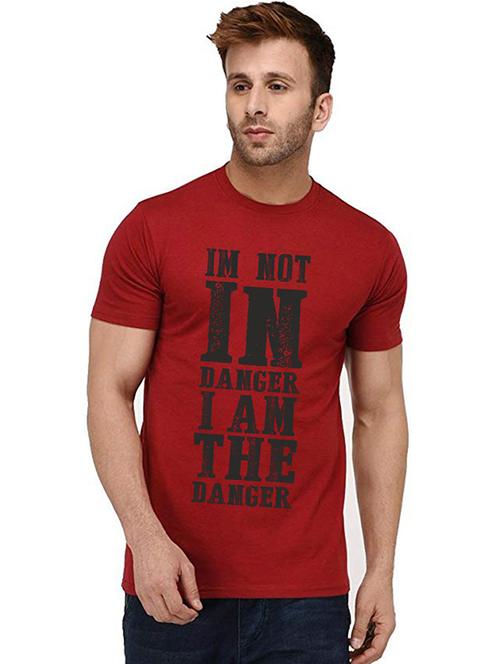 men round neck front print t-shirt - 20993187 - Very Small Image - 1