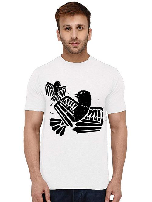 men front print round neck t-shirts - 20993416 - Very Small Image - 1