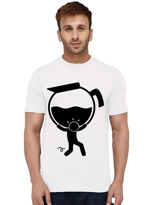 men round neck front print t-shirt - 20993467 - Very Small Image - 1