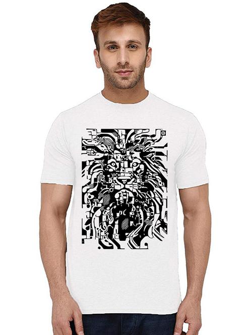 men round neck front print t-shirt - 20993704 - Very Small Image - 1