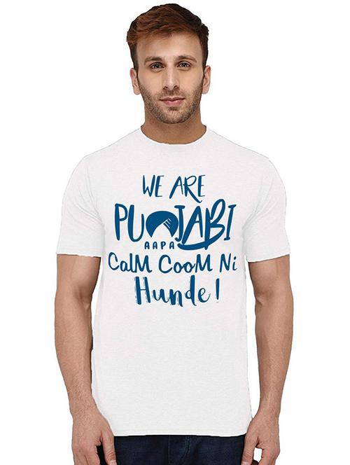 men round neck front print t-shirt - 20993993 - Very Small Image - 1