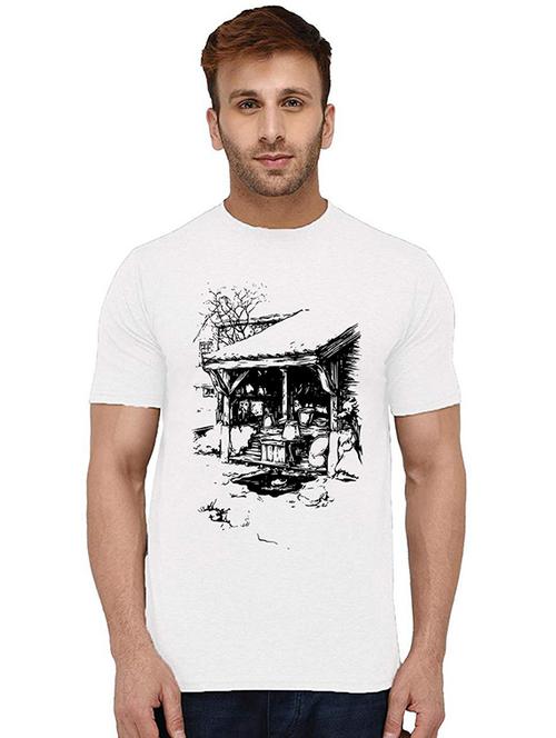 men's round neck front print t-shirt - 20994004 - Very Small Image - 1