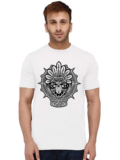 men round neck front print cotton t-shirt - 20994047 - Very Small Image - 1