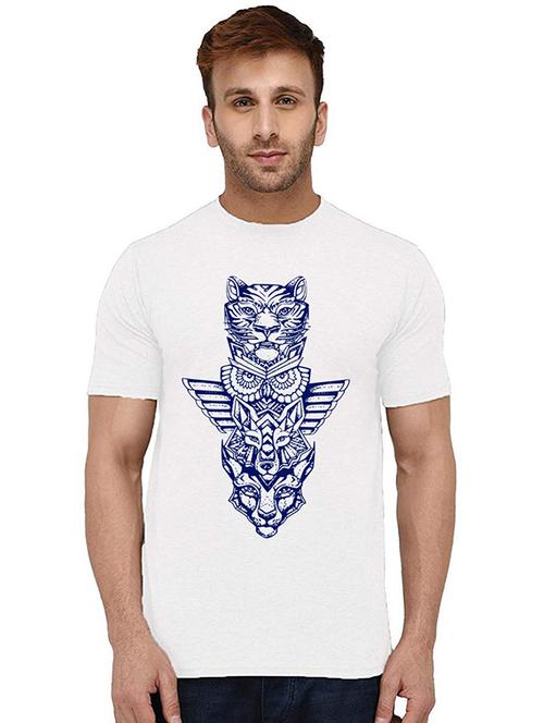 men round neck front print t-shirt - 20994069 - Very Small Image - 1