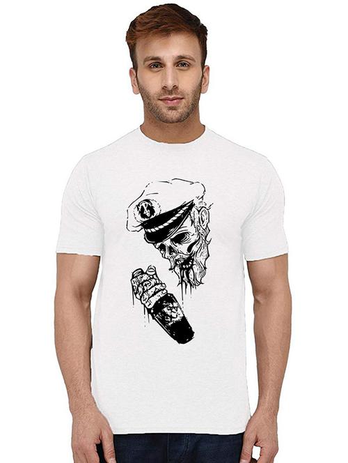 white front printed casual t-shirt - 20994226 - Very Small Image - 1