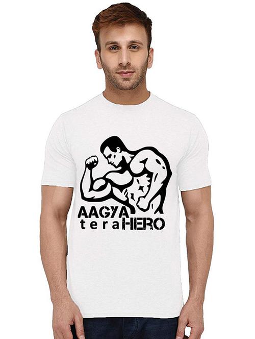 men's round neck front print t-shirt - 20994455 - Very Small Image - 1