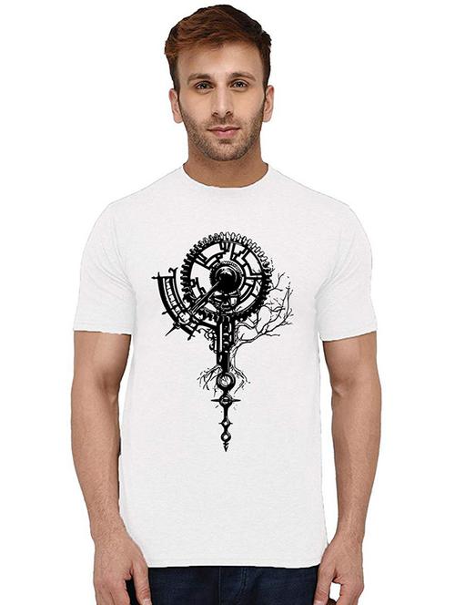 men round neck chest print t-shirt - 20994524 - Very Small Image - 1