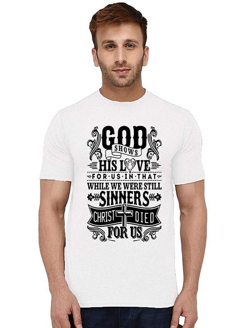 men round neck front print cotton t-shirt - 20994599 - Very Small Image - 1