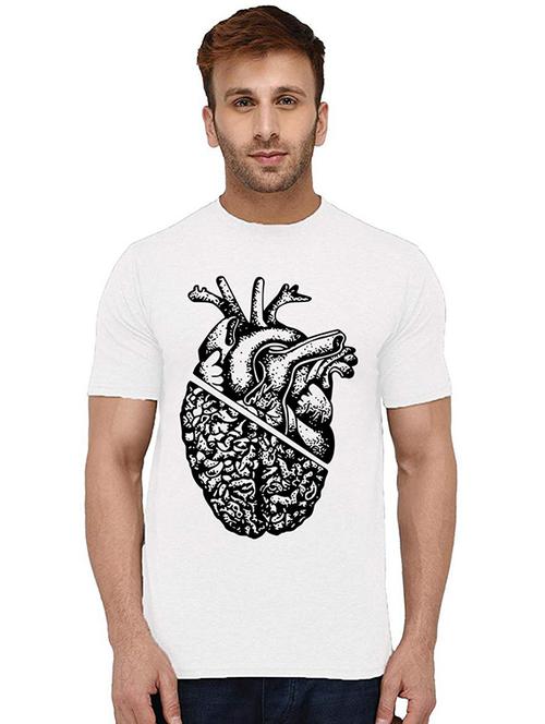 men round neck front print t-shirt - 20994603 - Very Small Image - 1