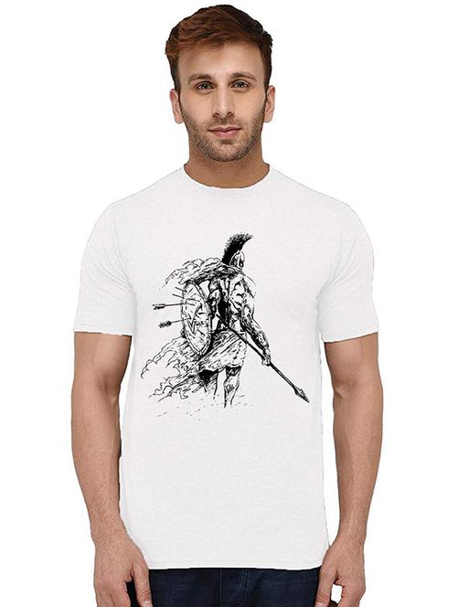 white front printed casual t-shirt - 20994610 - Very Small Image - 1