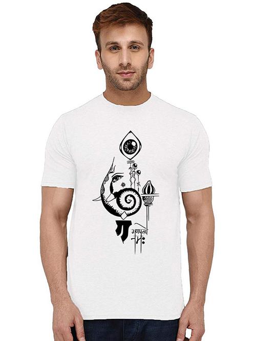 men round neck front printed t-shirt - 20994843 - Very Small Image - 1