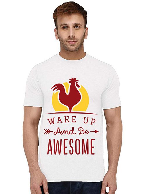 men's round neck front print t-shirt - 20995019 - Very Small Image - 1