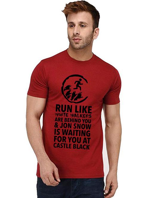 men round neck front printed t-shirt - 20995200 - Very Small Image - 1