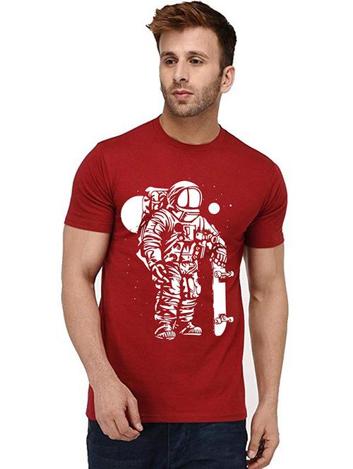 men round neck front print t-shirt - 20995329 - Very Small Image - 1