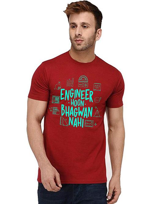 men round neck front print t-shirt - 20995341 - Very Small Image - 1