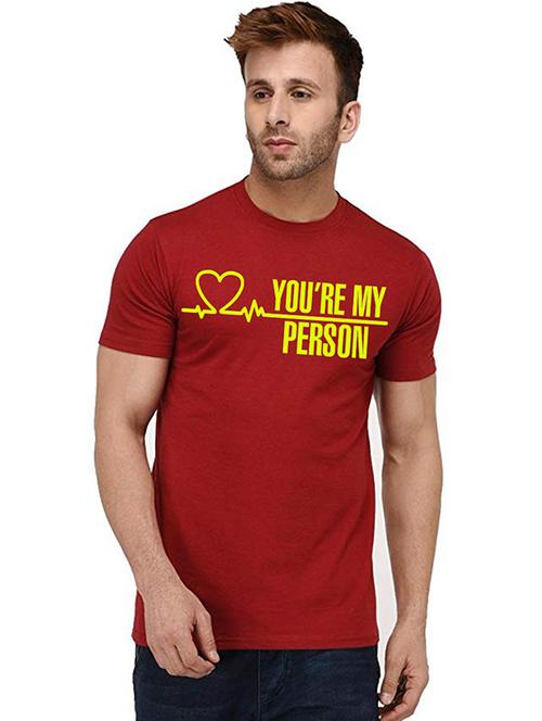 men round neck chest printed t-shirt - 20995349 - Very Small Image - 1