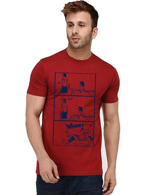 men round neck front printed t-shirt - 20995396 - Very Small Image - 1