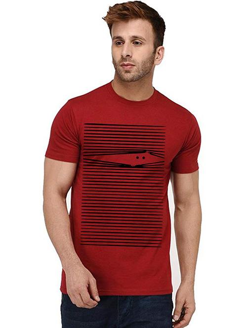 men round neck front print t-shirt - 20995397 - Very Small Image - 1