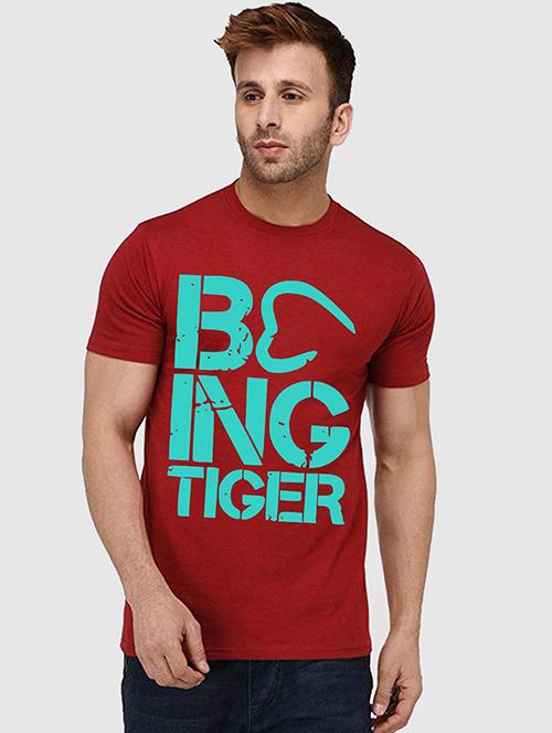 men round neck front print t-shirt - 20995499 - Very Small Image - 1