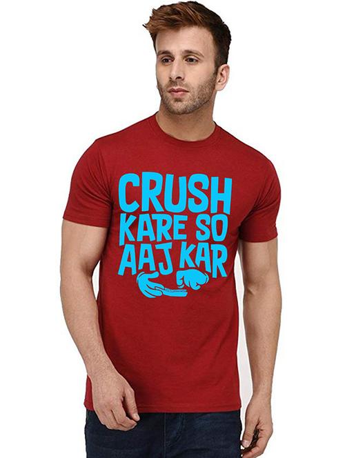 red front printed casual t-shirt - 20995552 - Very Small Image - 1