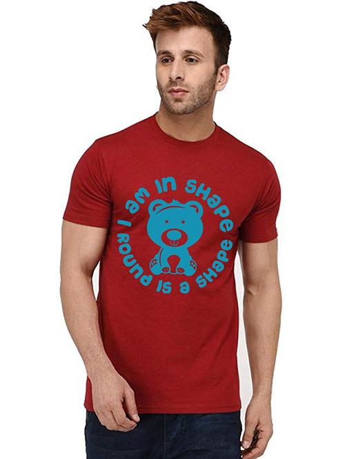 men round neck front print t-shirt - 20995620 - Very Small Image - 1