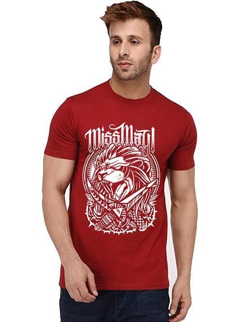 men round neck front print t-shirts - 20995711 - Very Small Image - 1