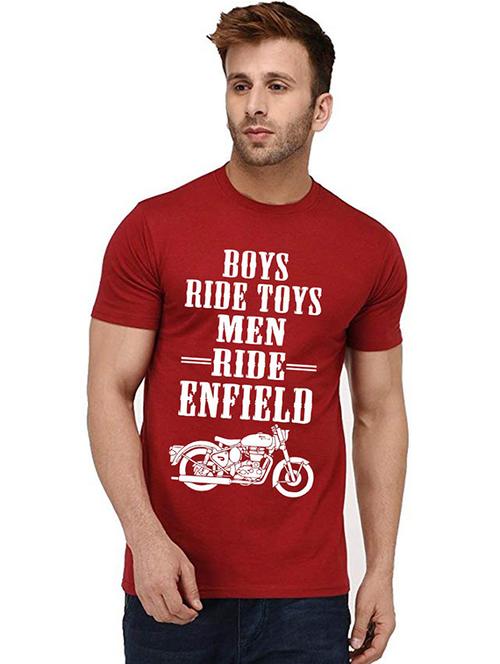 men round neck front print t-shirt - 20995734 - Very Small Image - 1
