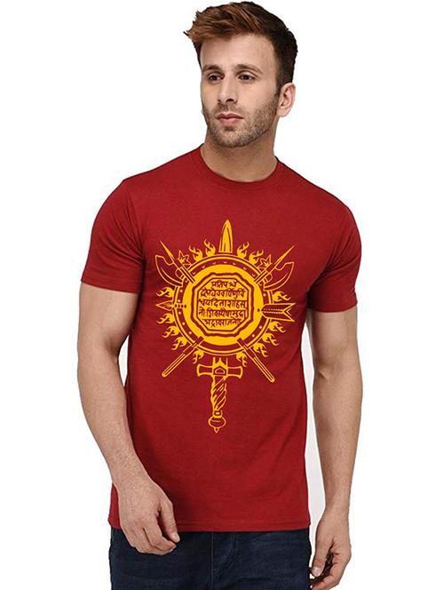 men round neck front print t-shirt - 20995741 - Very Small Image - 1