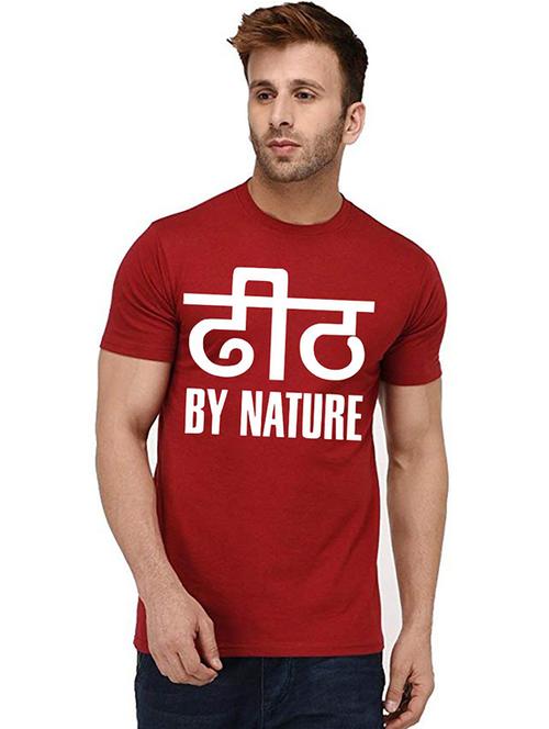 men front print round neck t-shirts - 20995775 - Very Small Image - 1