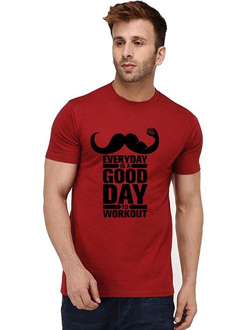 men round neck front print cotton t-shirt - 20995786 - Very Small Image - 1