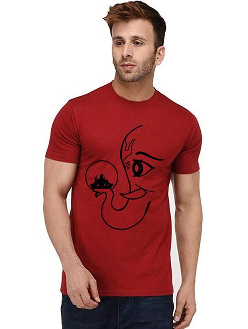 men round neck front print t-shirts - 20995789 - Very Small Image - 1