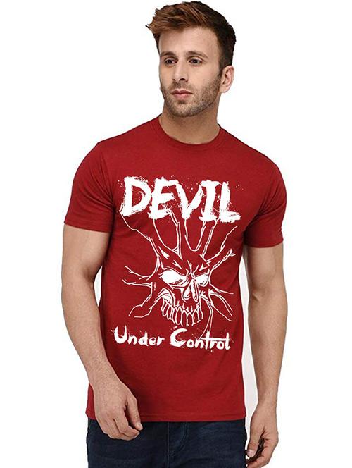 men front print round neck t-shirt - 20995837 - Very Small Image - 1