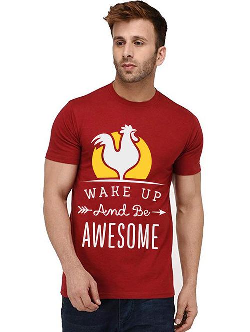 men round neck front print t-shirt - 20995864 - Very Small Image - 1