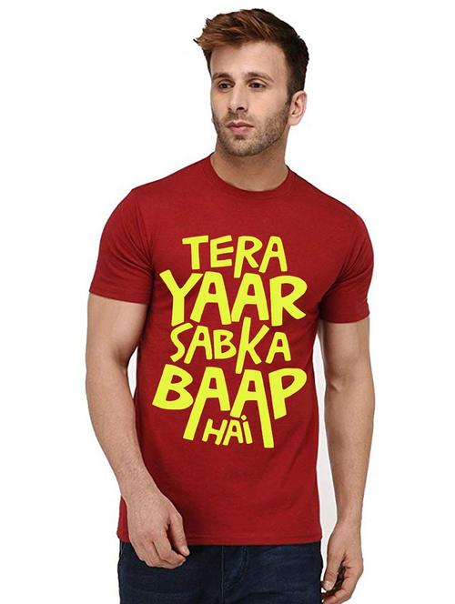 men front print round neck t-shirts - 20995913 - Very Small Image - 1