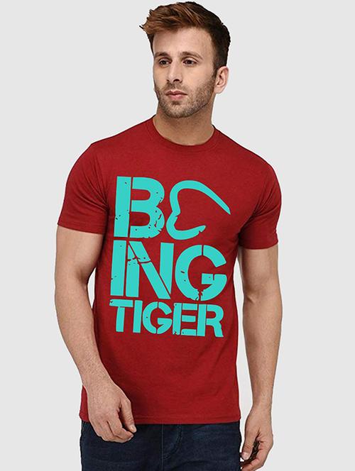 men round neck front printed t-shirt - 20995955 - Very Small Image - 1