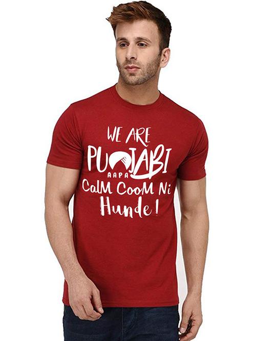 men round neck front print t-shirt - 20995958 - Very Small Image - 1