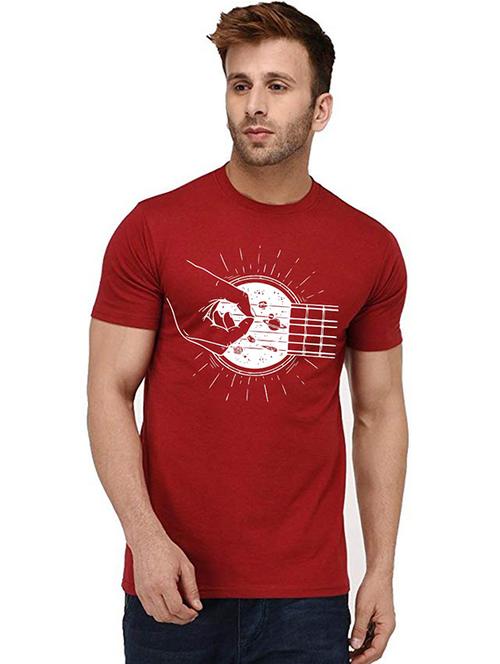 men's round neck front print t-shirt - 20995959 - Very Small Image - 1