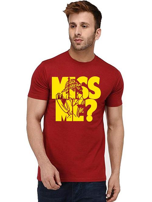 men round neck front printed t-shirt - 20995978 - Very Small Image - 1