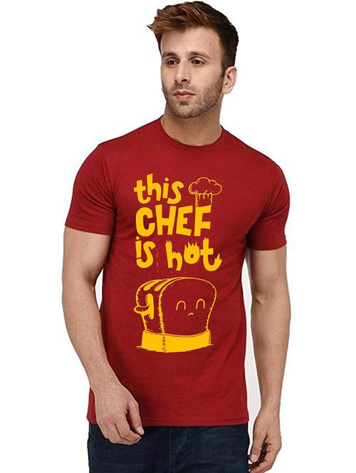 men round neck front print t-shirt - 20995987 - Very Small Image - 1