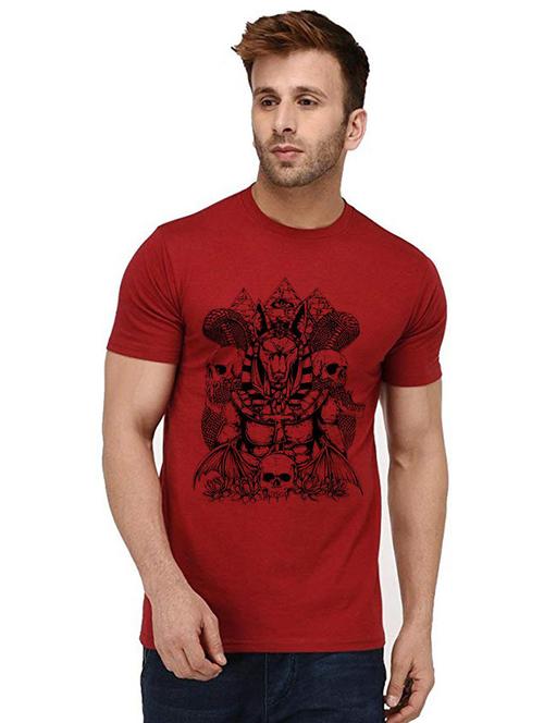 men round neck front print t-shirt - 20995992 - Very Small Image - 1