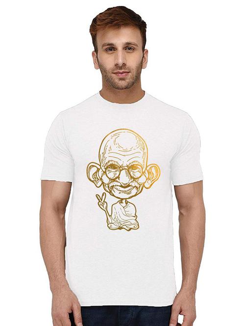 men round neck front print t-shirt - 20996128 - Very Small Image - 1