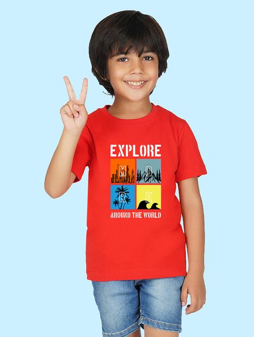 red cotton blend t-shirt - 20996622 - Very Small Image - 1