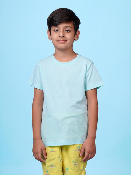 ai aqua blue cotton blend t-shirt - 20996817 - Very Small Image - 1