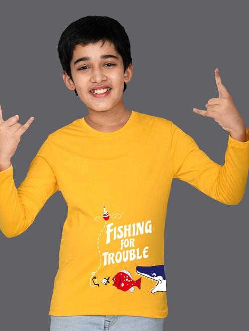 yellow cotton blend tshirt - 20997019 - Very Small Image - 1