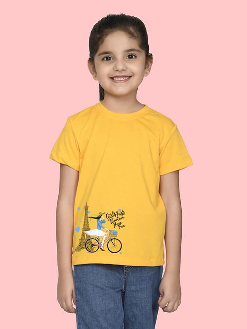 yellow cotton blend tee - 20997649 - Very Small Image - 1