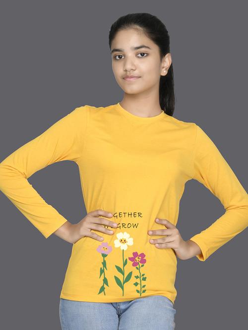 yellow cotton blend tee - 20997935 - Very Small Image - 1